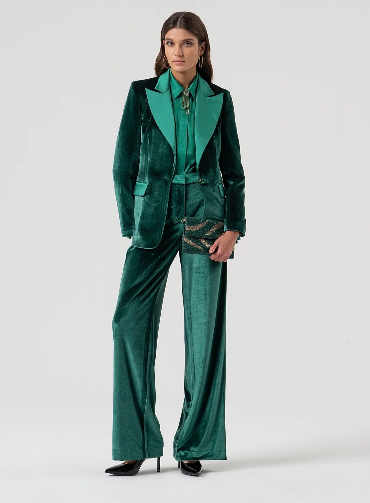 Blazer regular monopetto in velluto