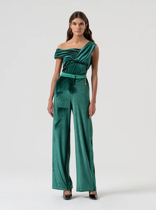 Pantalone a palazzo in velluto