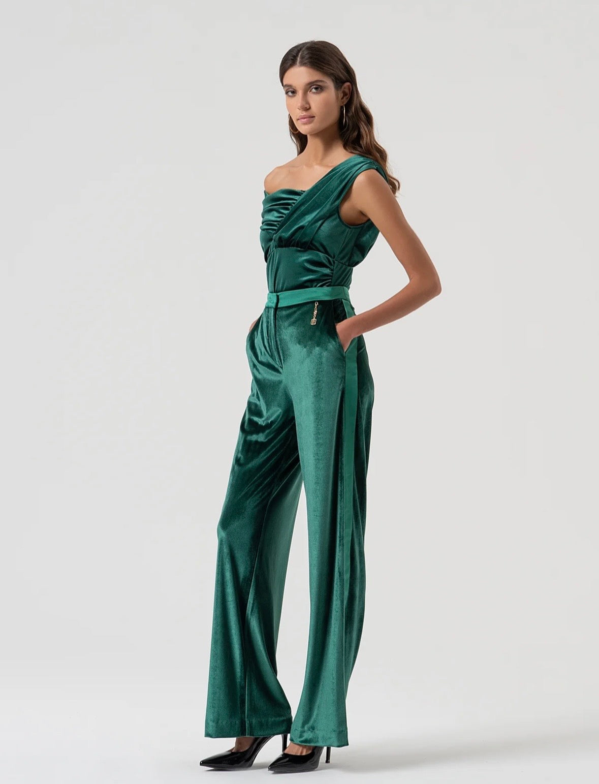 Pantalone a palazzo in velluto