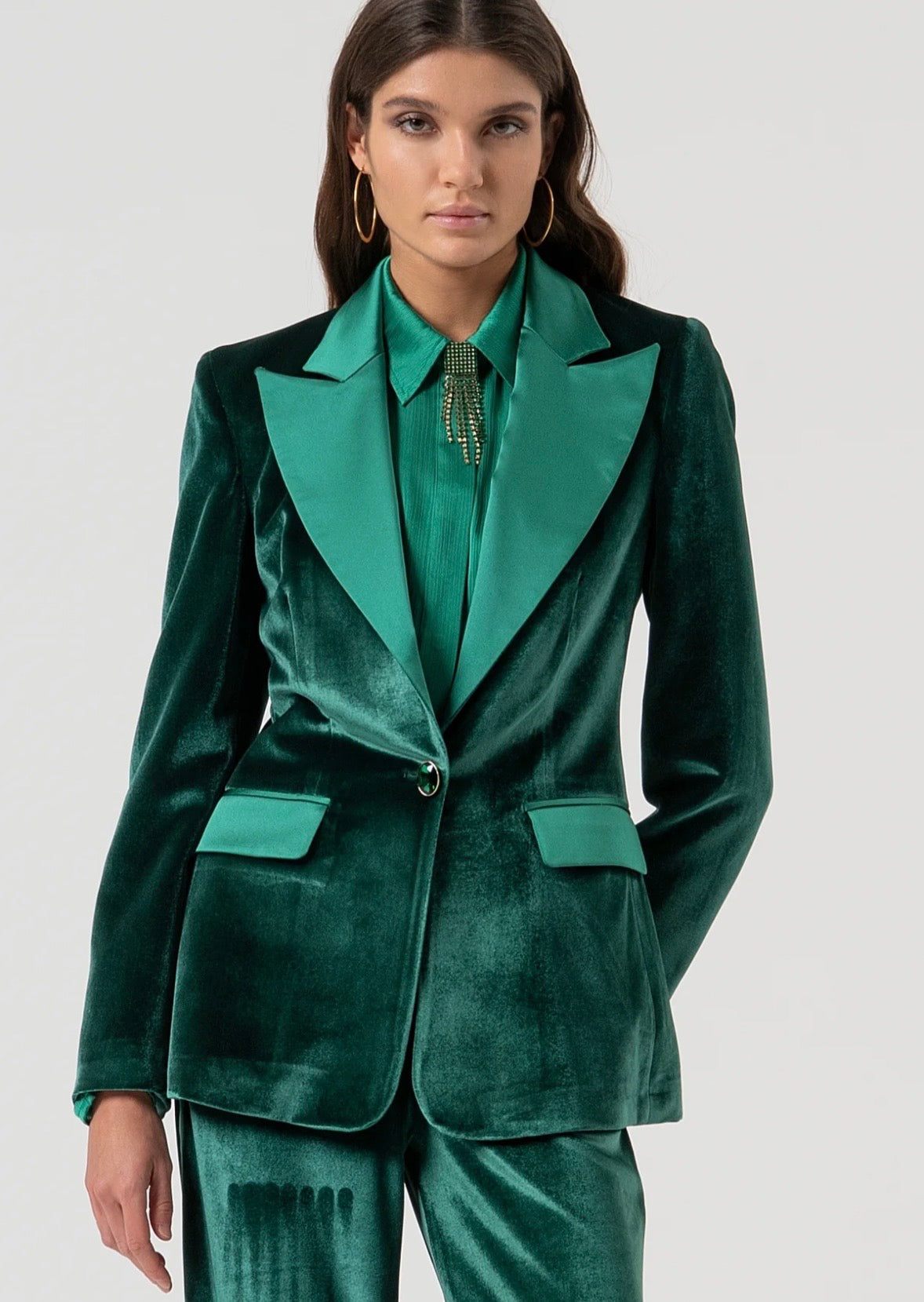 Blazer regular monopetto in velluto