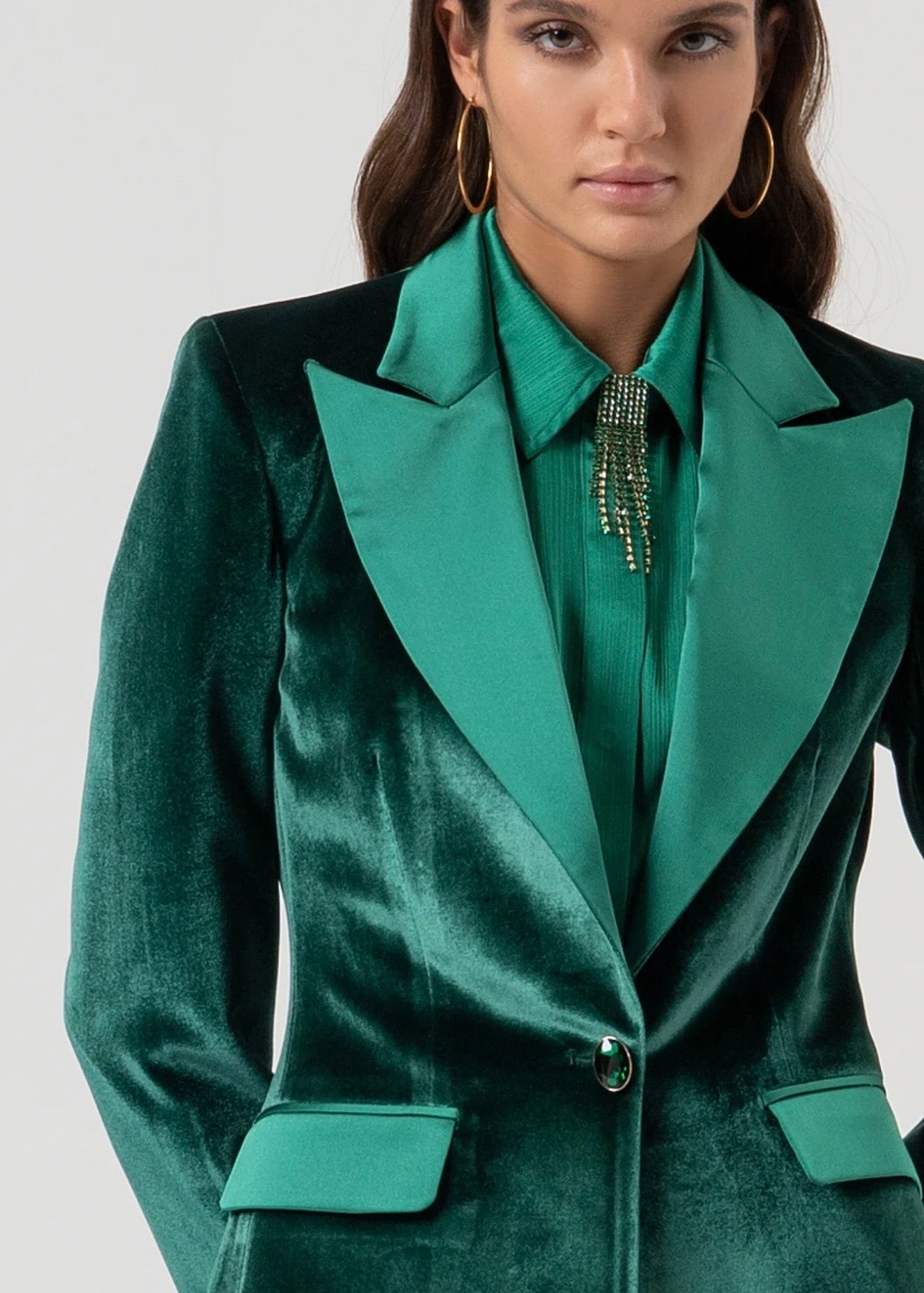 Blazer regular monopetto in velluto