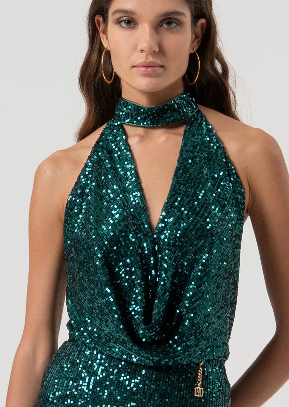 Abito senza maniche con paillettes