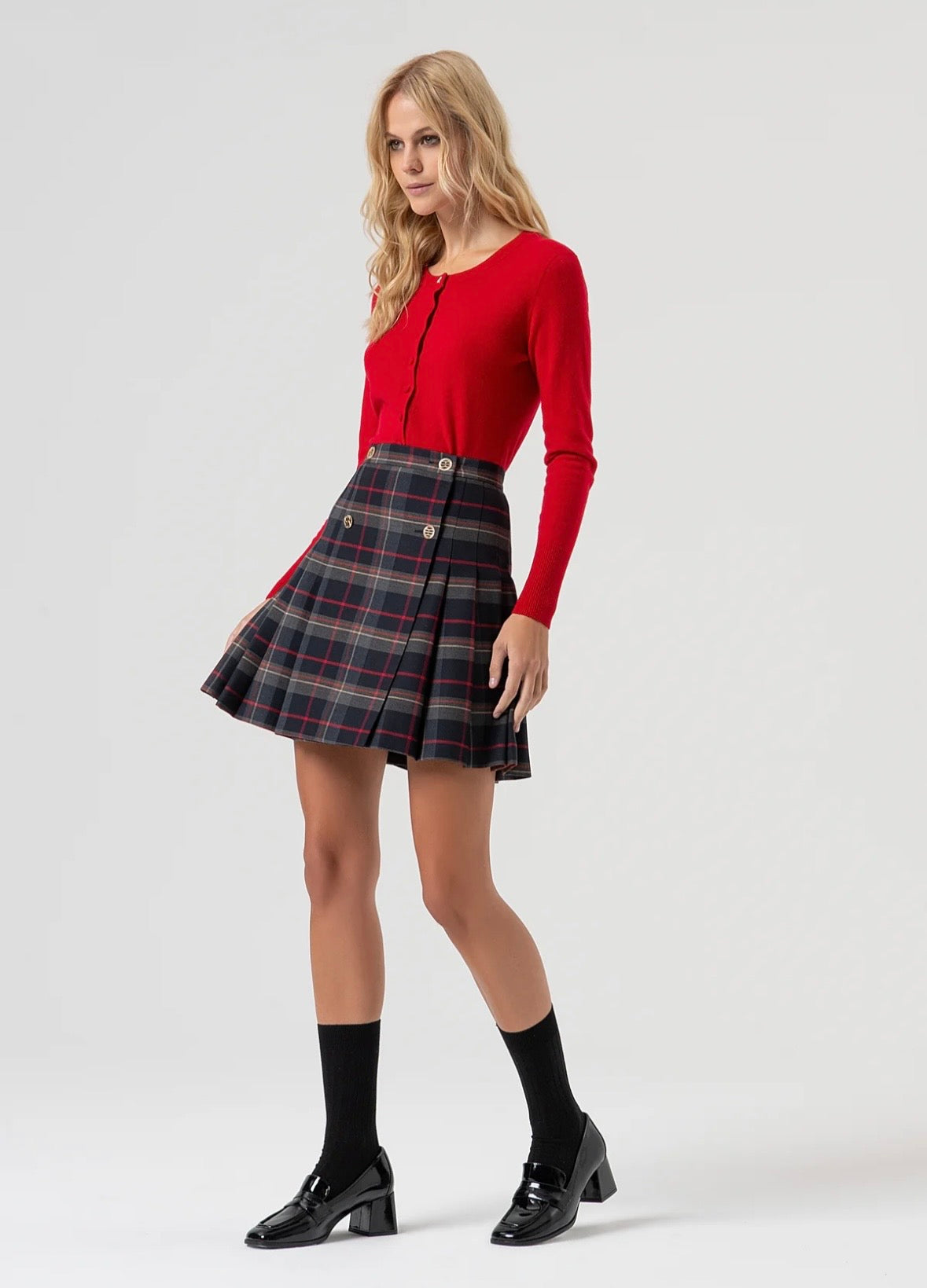 Gonna flare mini in fantasia tartan