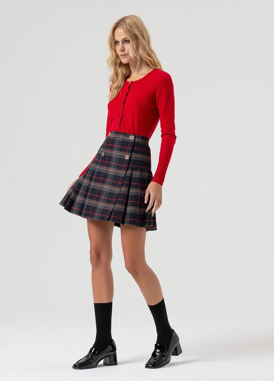 Gonna flare mini in fantasia tartan
