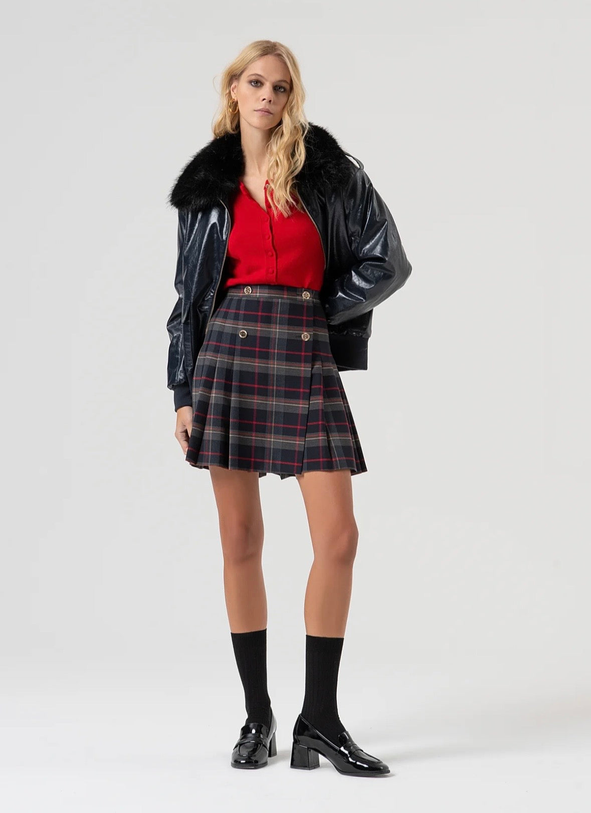 Gonna flare mini in fantasia tartan