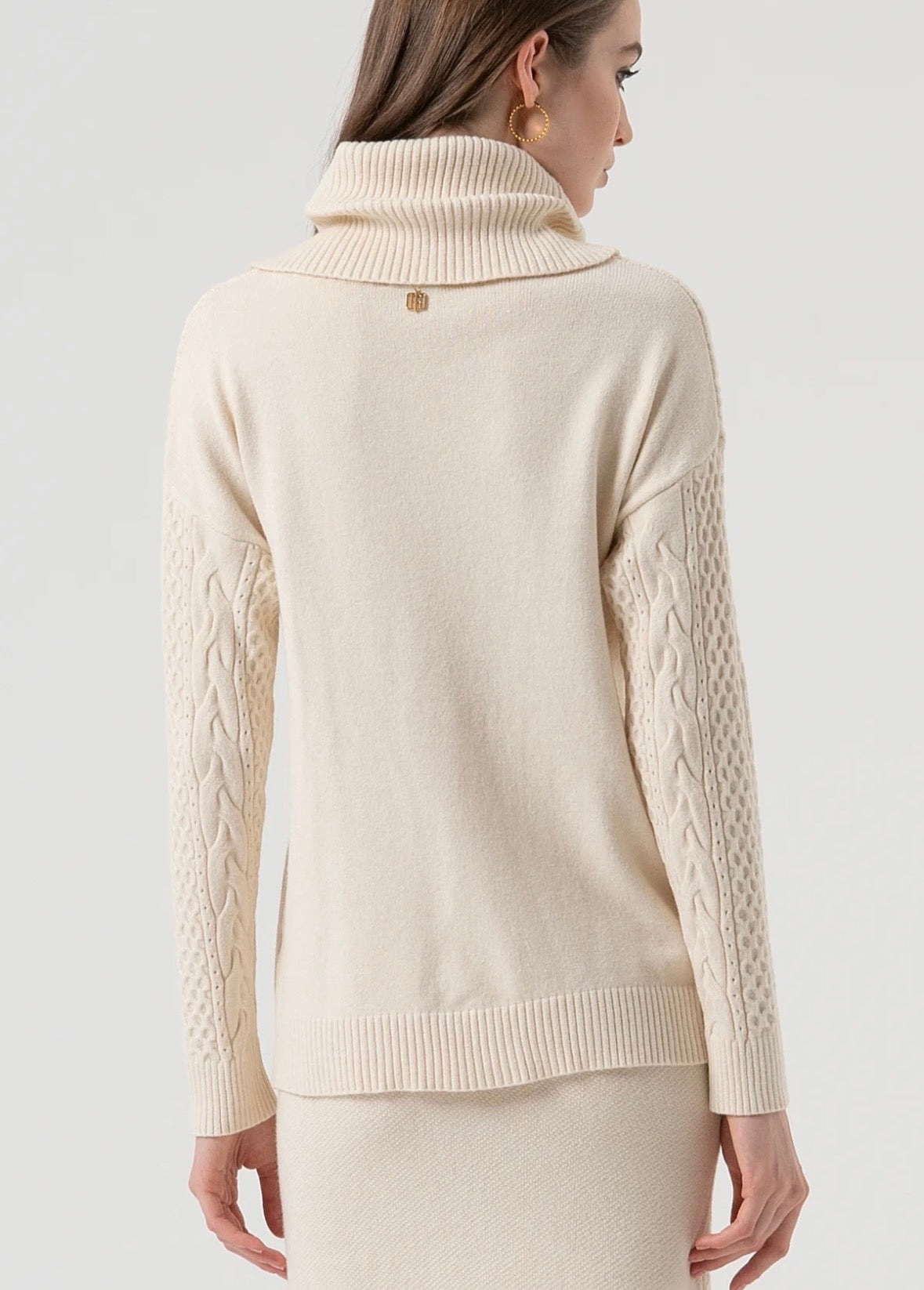 Maglia loose fit con punto treccia