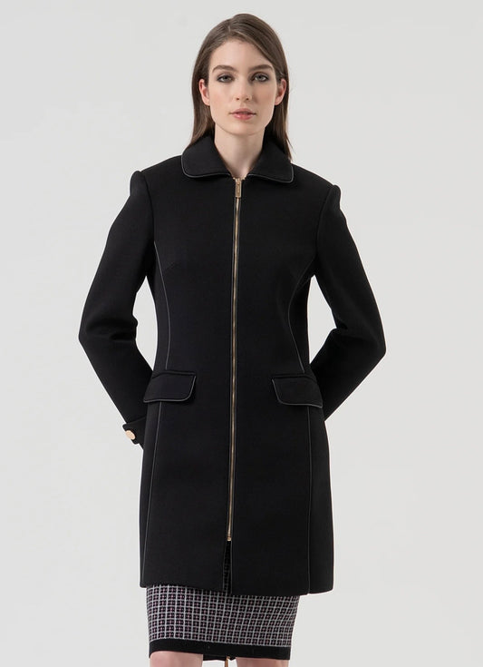 Cappotto slim con zip centrale