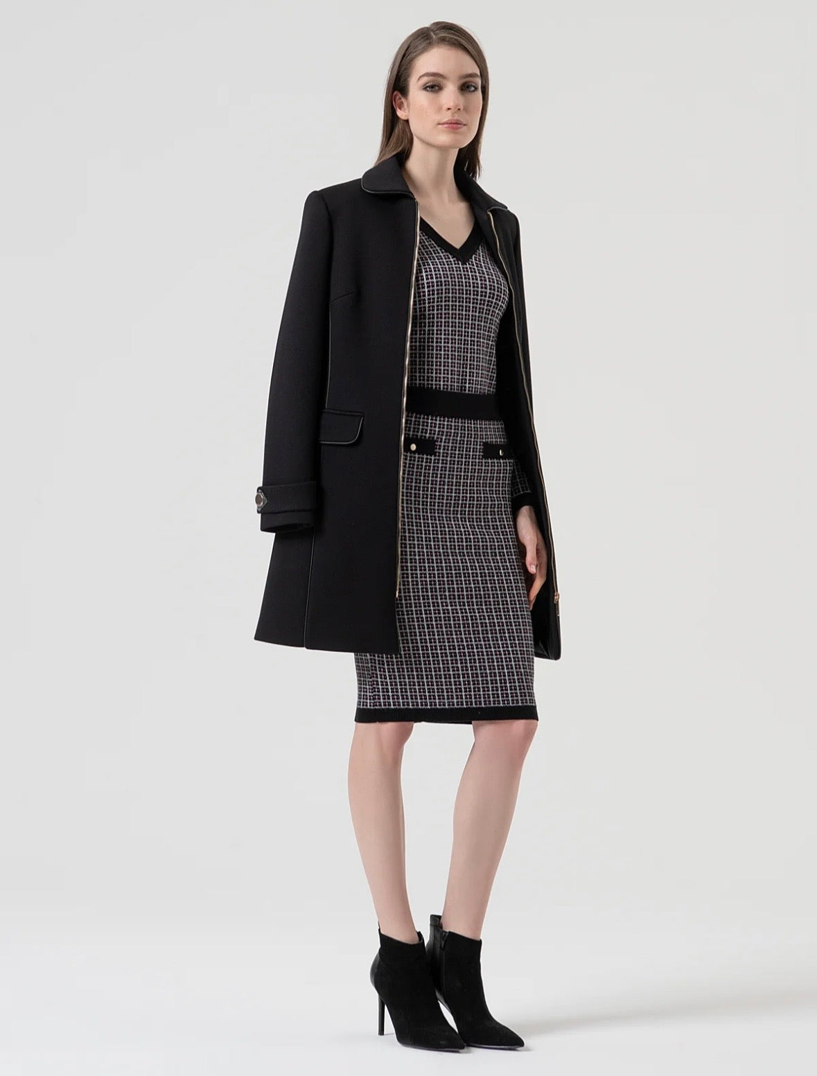 Cappotto slim con zip centrale
